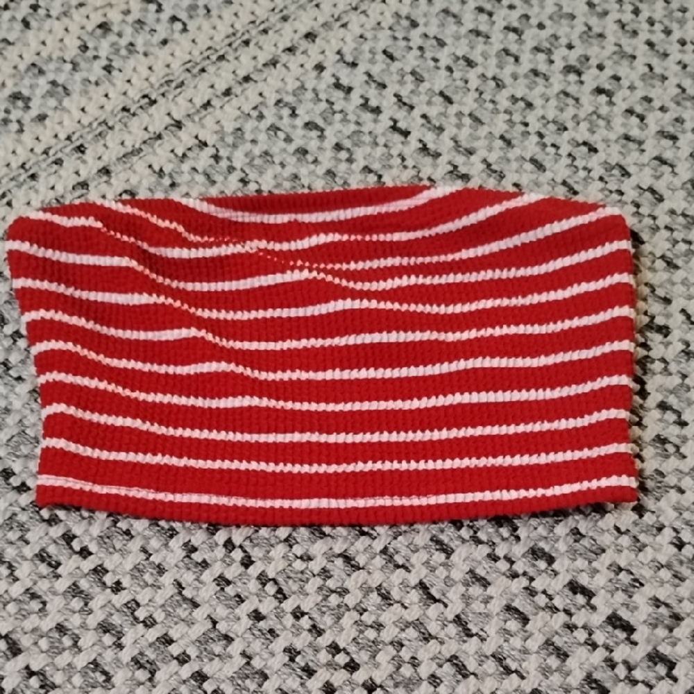 SHEIN Red and White Striped Top